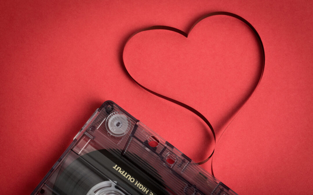 Heart shape from cassette tape
